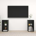 vidaXL Meubles TV 2 Pièces Noir brillant 72x35x36 5 cm Aggloméré