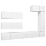 vidaXL Ensemble de meuble TV 7 Pièces Blanc Aggloméré