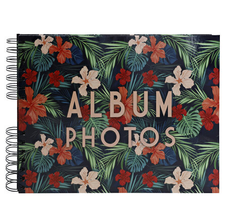 Album Photo À Spirales 50 Pages Noires - Format 32x22cm - Tropical - X 2 - Exacompta
