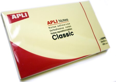 Bloc de 100 notes adhésif repositionnable 125x75 mm apli