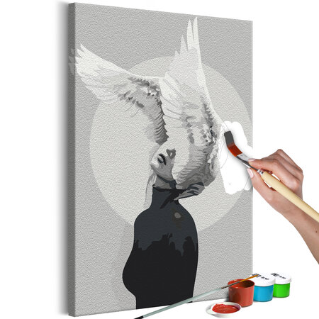 Tableau à peindre par soi-même - woman with wings l x h en cm 40x60