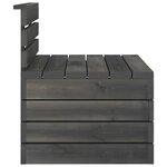 vidaXL Salon palette de jardin 3 Pièces Bois de pin massif Gris foncé