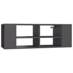vidaXL Meuble TV mural Gris 102x35x35 cm Aggloméré