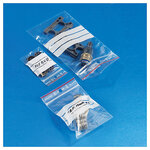 Sachet plastique zip transparent à bandes blanches 60 microns raja 23x32 cm