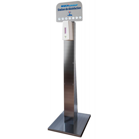 Station simple pour distributeur de gel hydroalcoolique avec capteur infrarouge -  -