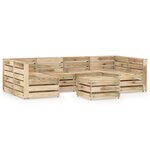 vidaXL Salon de jardin 7 Pièces Bois de pin imprégné de vert