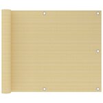 vidaXL Écran de balcon Beige 75x300 cm PEHD