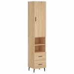 vidaXL Buffet haut Chêne sonoma 34 5x34x180 cm Bois d'ingénierie