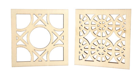 Carreaux de bois déco 9 cm 4 pièces