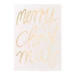 Carte postale Merry Christmas dorée