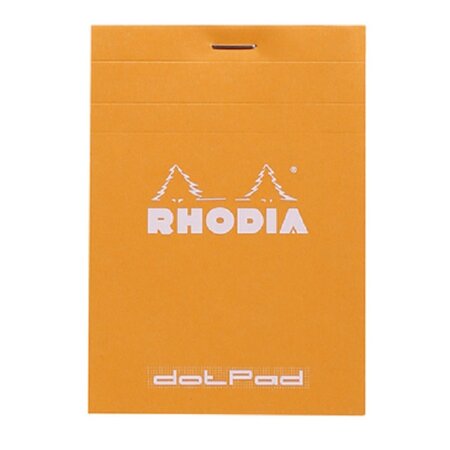 Bloc-Notes Agrafé Dotpad N°12 Orange - 8,5x12 cm - Pointillés Dot - 80 Feuilles Détachables