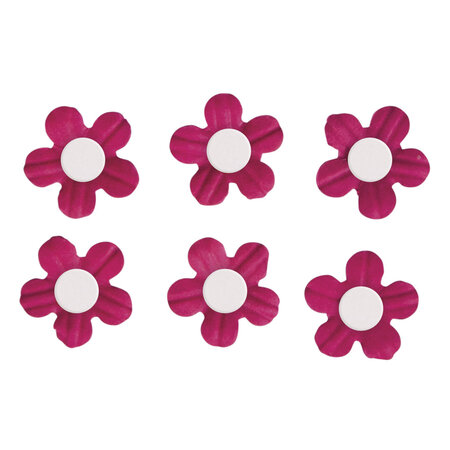 Sticker déco:Fleurs papier av.demi - perle  rose oeillet  av.dot adhésif  20 pces