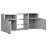 vidaXL Meuble TV avec lumières LED gris béton 120x30x50 cm