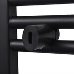 vidaXL Sèche-serviettes eau chaude à rails droits noir 500 x 1160 mm