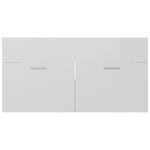 vidaXL Ensemble de meubles de salle de bain Blanc brillant Aggloméré