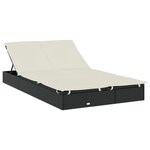 vidaXL Transat 2 places avec toit rond noir 211x112x140 cm