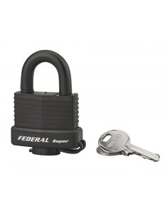 THIRARD - Cadenas à clé Fédéral Lock Sea Line Noir laiton extérieur anse inox 40mm 2 clés