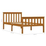 vidaXL Cadre de lit Marron miel Bois de pin massif 100 x 200 cm