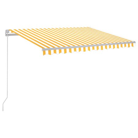 vidaXL Auvent manuel rétractable avec LED 300x250 cm Jaune et blanc
