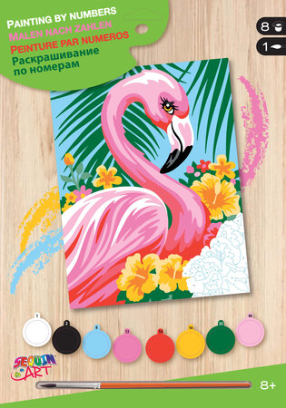Tableau peinture au numéro débutant Flamant rose