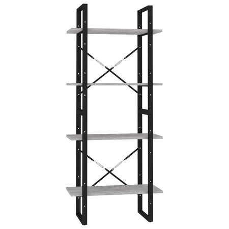 vidaXL Bibliothèque à 4 niveaux Gris béton 60x30x140 cm Aggloméré
