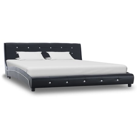 vidaXL Cadre de lit noir similicuir 160x200 cm