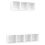 vidaXL Ensemble de meuble TV 2 Pièces Blanc brillant Aggloméré