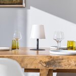 Lampe de table sans fil led standy mini noir acier h25cm