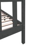 vidaXL Cadre de lit Gris Bois de pin massif 135x190 cm Double