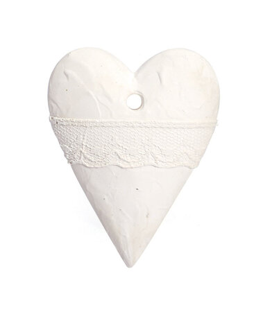 Objet en plâtre Coeur Dentelle