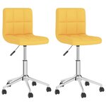 vidaXL Chaises pivotantes à manger lot de 2 jaune moutarde tissu
