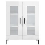 vidaXL Buffet haut Blanc brillant 69 5x34x180 cm Bois d'ingénierie