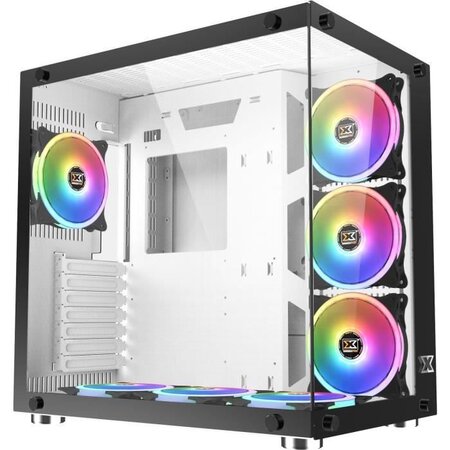 XIGMATEK BOITIER PC Aquarius Plus - Moyen Tour - RGB - Blanc - Verre trempé - Format ATX (EN43675)