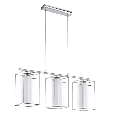 Lampe pendante chromée/blanche eglo loncino