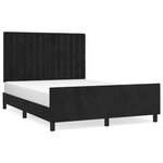 vidaXL Cadre de lit avec tête de lit Noir 140x200 cm Velours