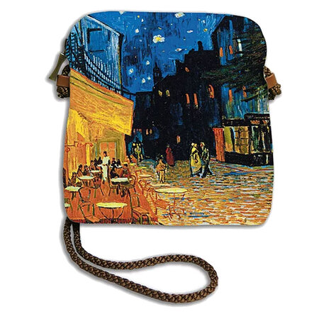 Van gogh terrasse du café le soir sac cordon made in france