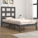 vidaXL Cadre de lit Gris Bois de pin massif 100x200 cm