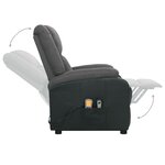 vidaXL Fauteuil de massage inclinable Gris foncé Tissu