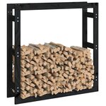 vidaXL Support pour bois de chauffage Noir 100x25x100 cm Bois de pin