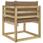 vidaXL Canapés d'angle de jardin 2Pièces et coussins Pin imprégné de vert