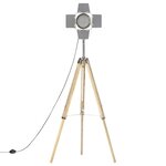 vidaXL Lampadaire à trépied Bois de manguier massif 140 cm