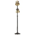 vidaXL Lampadaire avec 2 abat-jour Laiton E27 Fonte