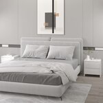 vidaXL Tables de chevet 2 Pièces Blanc brillant 45x34 5x44 5 cm Aggloméré