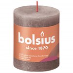 Bolsius Bougies pilier rustiques Shine 4 Pièces 80x68 mm Taupe rustique