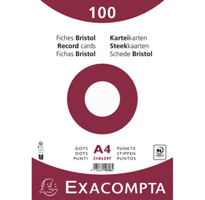 Paquet 100 Fiches Sous Film - Bristol Dots Non Perforé - 210x297mm - X 10 - Exacompta