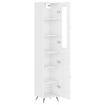 vidaXL Buffet haut Blanc brillant 34 5x34x180 cm Bois d'ingénierie