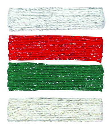 Ficelle coton métallisé 4 couleurs assorties 3m