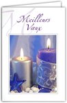 Carte meilleurs vœux souhaits pour la nouvelle année bougie fêtes avec enveloppe