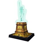 Puzzle 3d statue de la liberté illuminée - ravensburger - monument 108 pieces - sans colle - avec leds couleur - des 8 ans