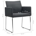 vidaXL Chaises à manger lot de 6 gris foncé tissu
